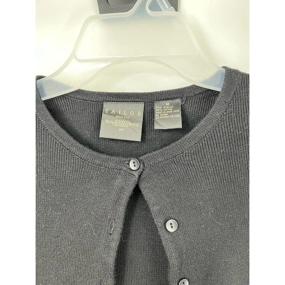 Taylor‎ Clothing B MOSS Company Black Sweater Size M - Picture 2 of 3